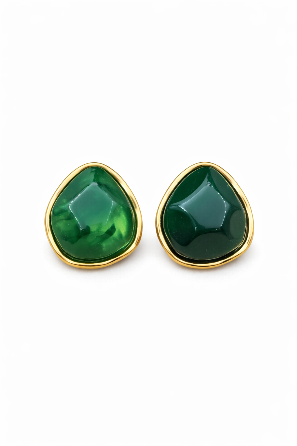 Boucles d'oreilles Ludivine Pierre Verte