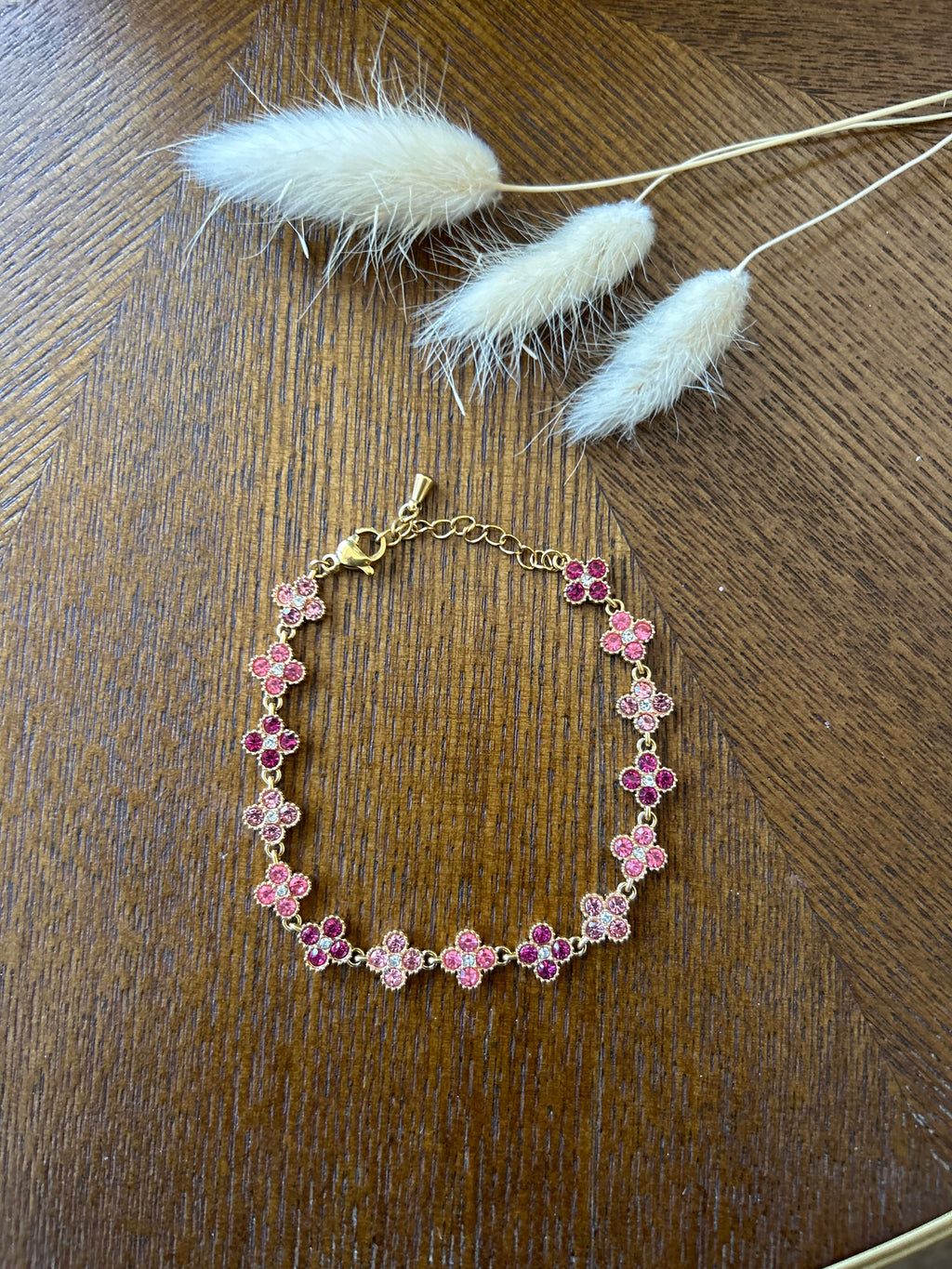 Bracelet Victoria - Bracelet trèfle doré pavé de zircons