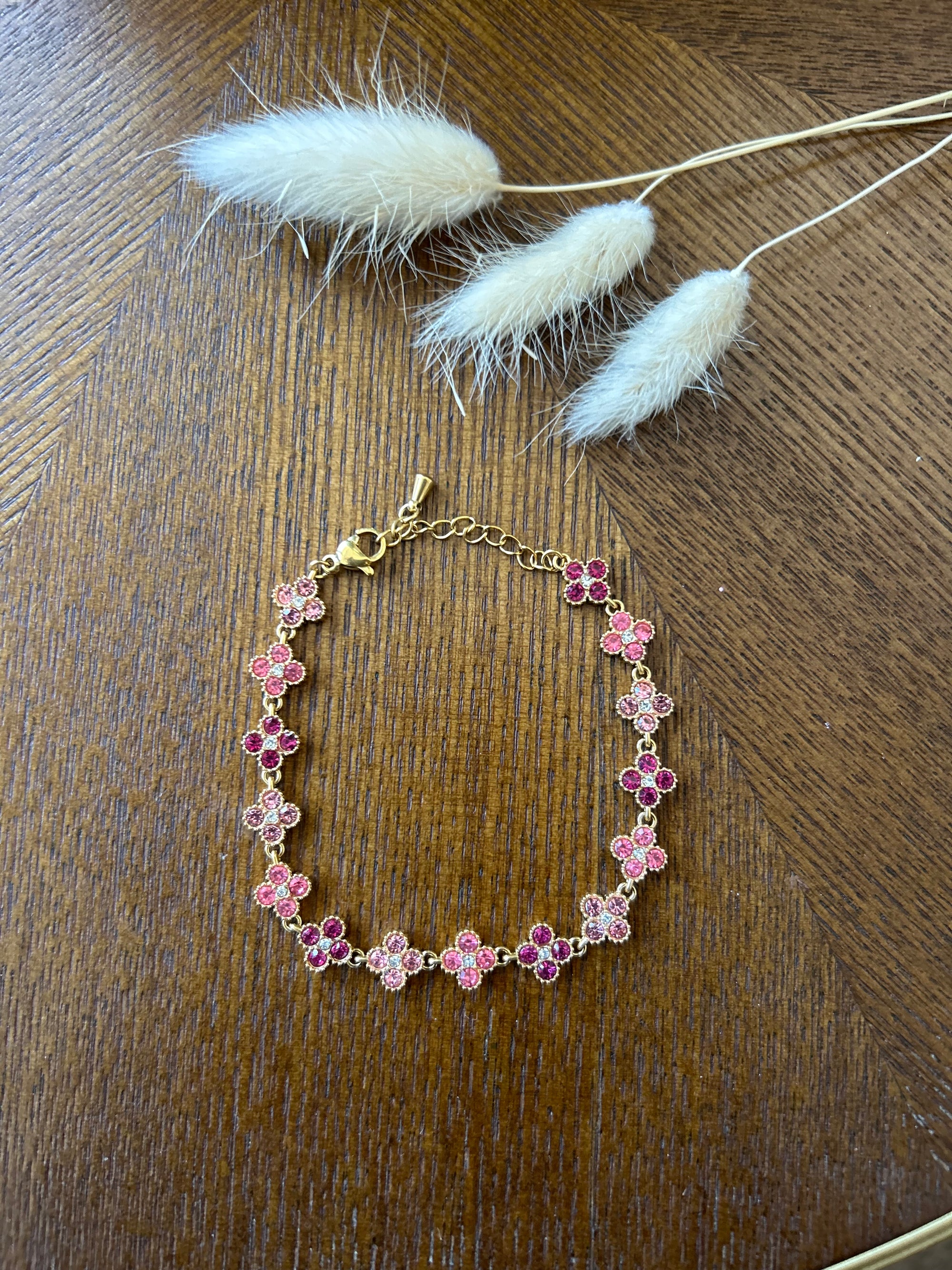 Bracelet Victoria - Bracelet trèfle doré pavé de zircons