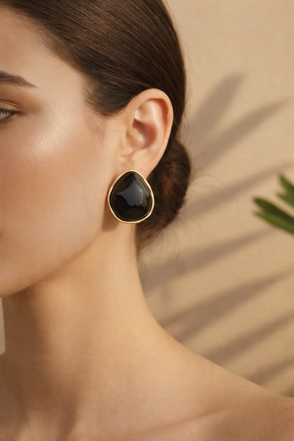 Boucles d'oreilles Ludivine Pierre Noire