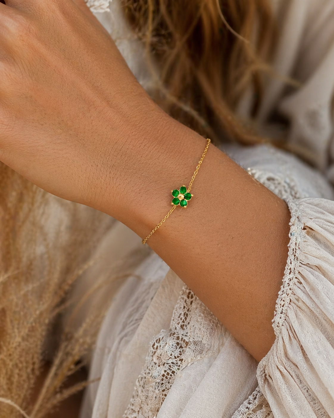 Bracelet Emeraude Céleste