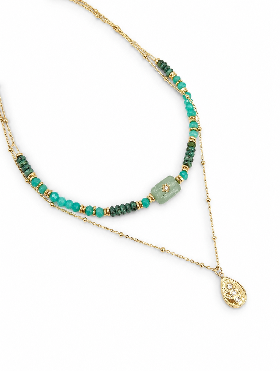 Collier Double Rang Terre d'Azur