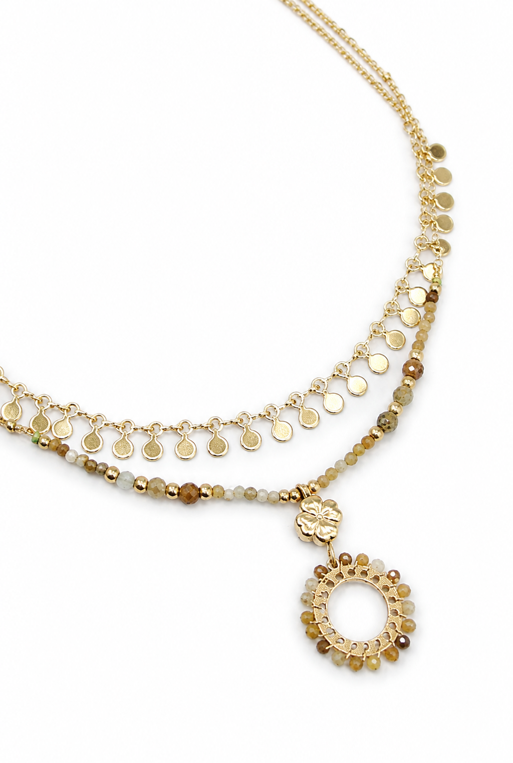 Collier Double Rang Halo de Sable