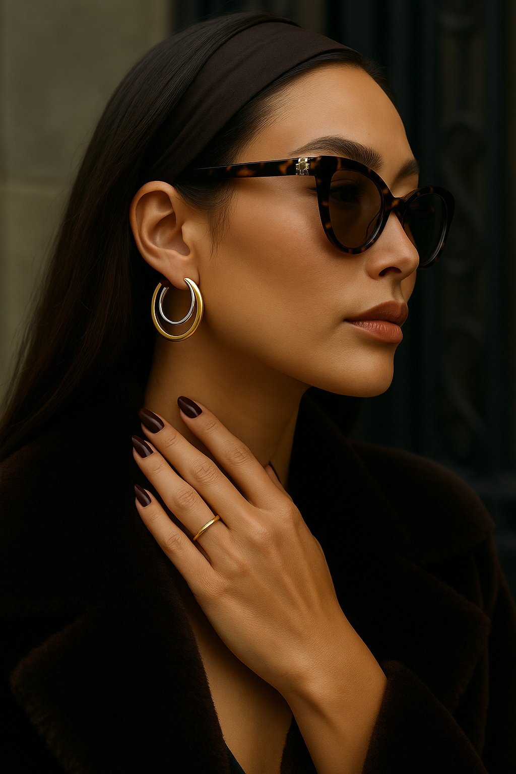 Boucles d'oreilles Créoles Bicolores Ketty