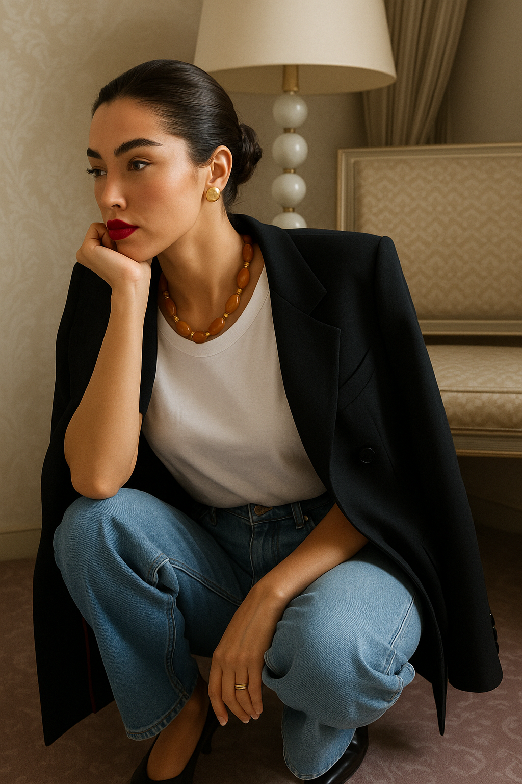 Collier Kyoto Ambre Caramel