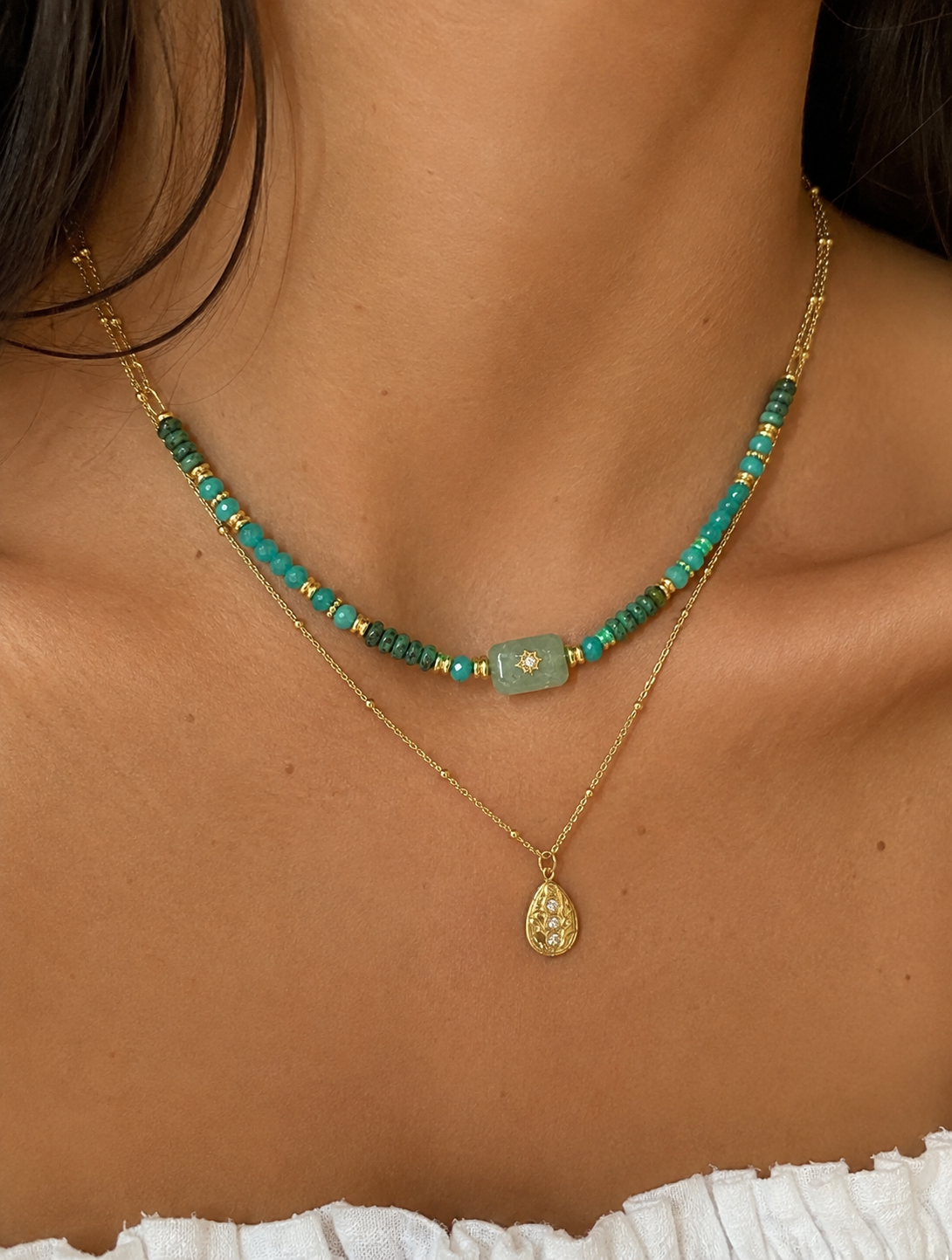 Collier Double Rang Terre d'Azur