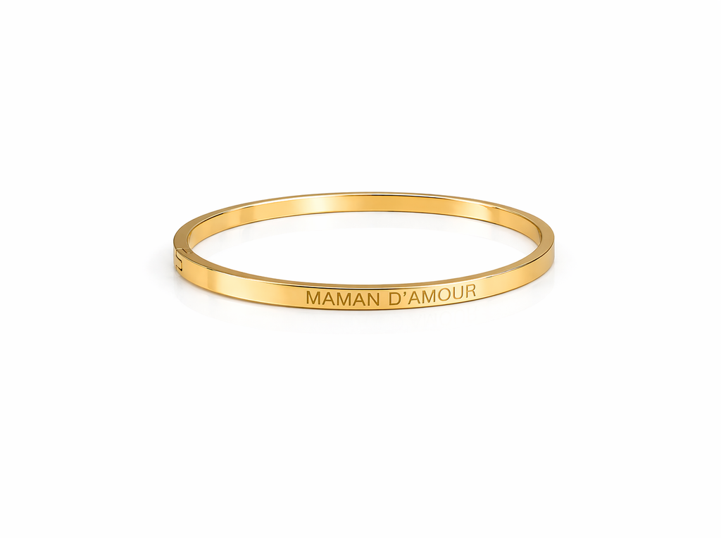 Bracelet jonc message MAMAN D'AMOUR